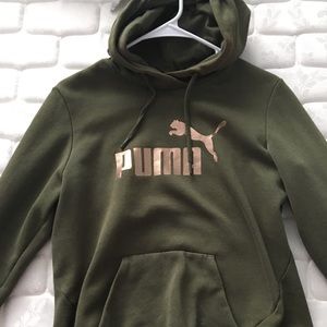 Puma olive green hoodie